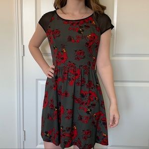 Black dress with roses
